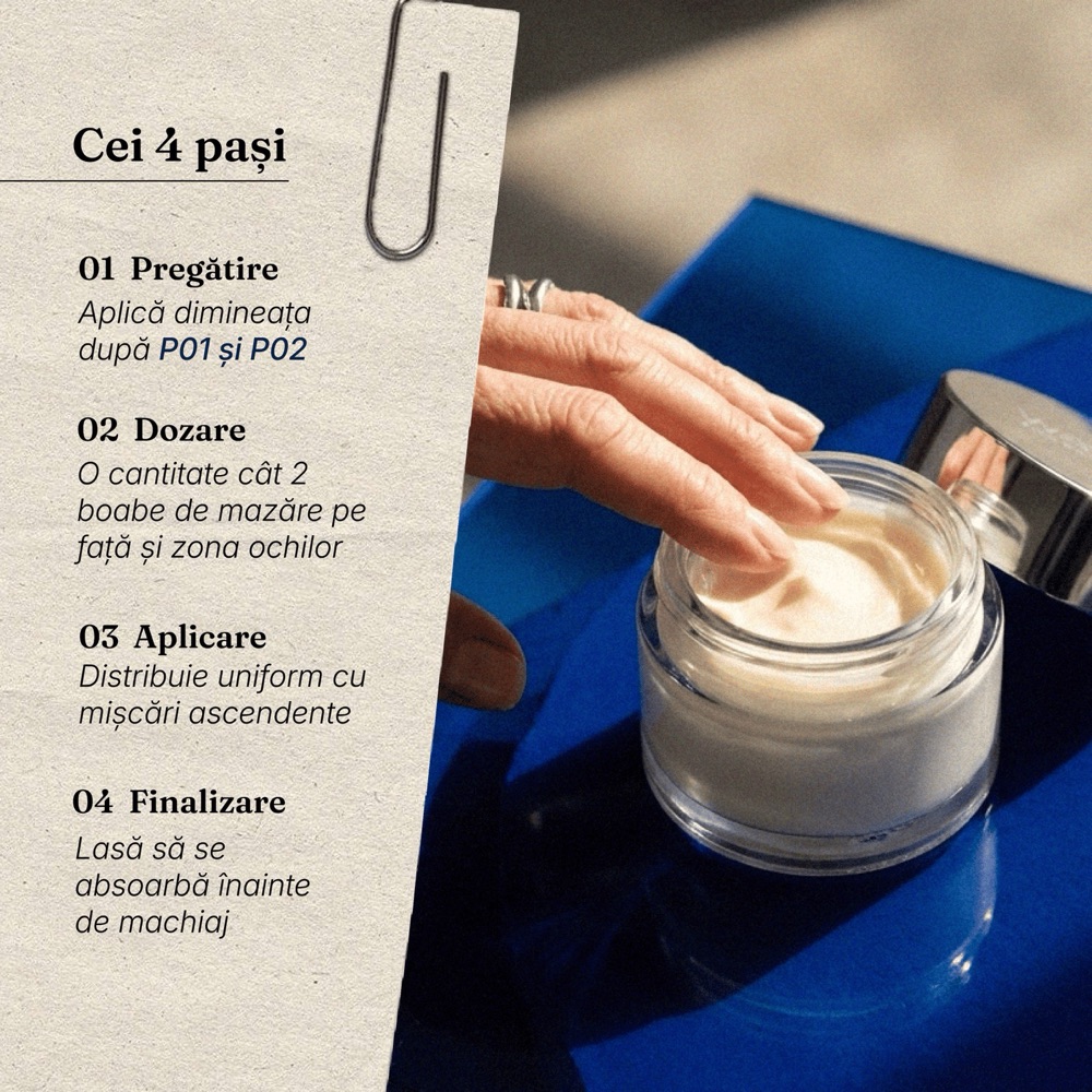 Aplicarea cremei P03 RESTORE+